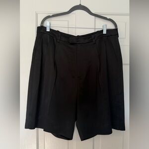 Favorite Daughter Black Satin-Look Bermuda Shorts, Size 14 - NWT